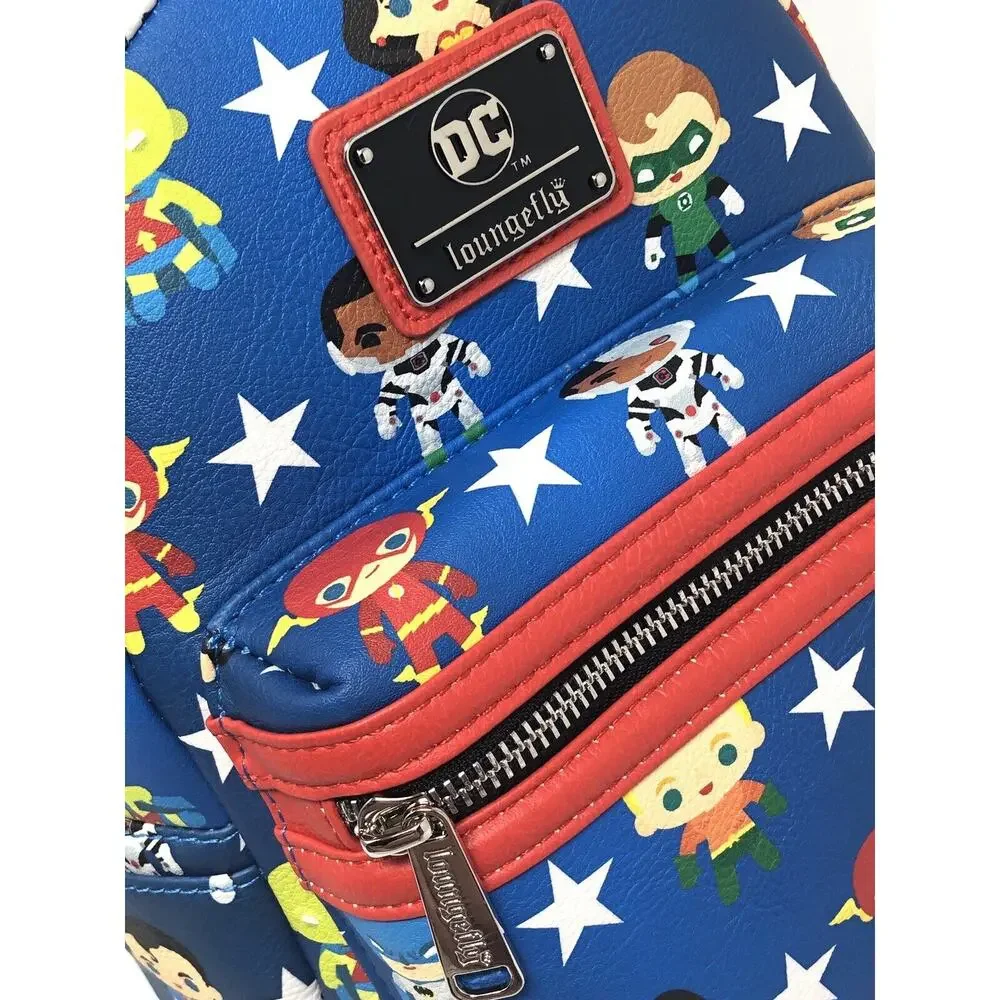 Loungefly Justice League Chibi Mini Backpack Wallet Matching Set DC COMICS NWT